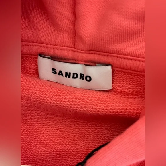 NWT Sandro Boutique Hoodie in Coral Sizes XXL, XL